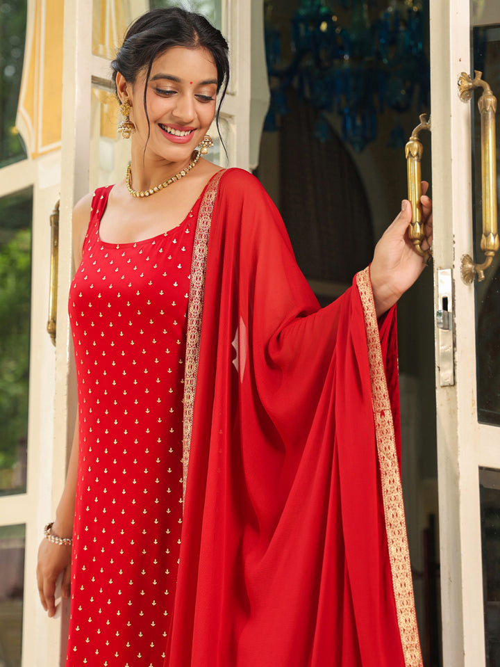 Maroon-Rayon-Straight-Foil-Print-3-Piece-Kurta-Set