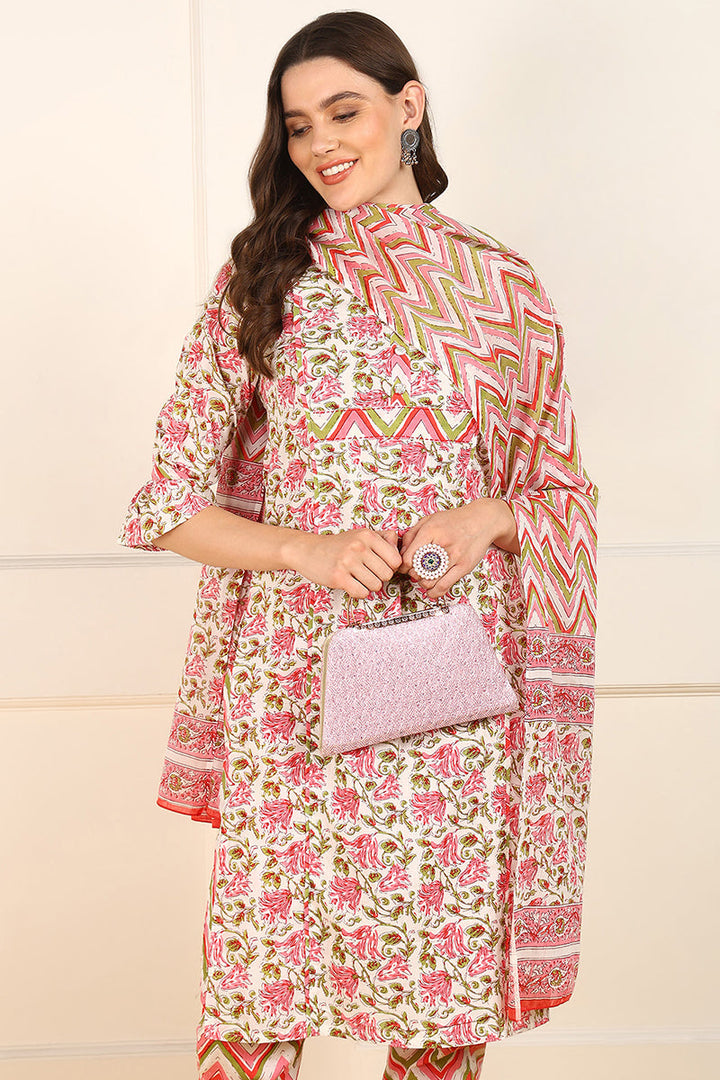 Pink-Pure-Cotton-Floral-Printed-Straight-Kurat-Set