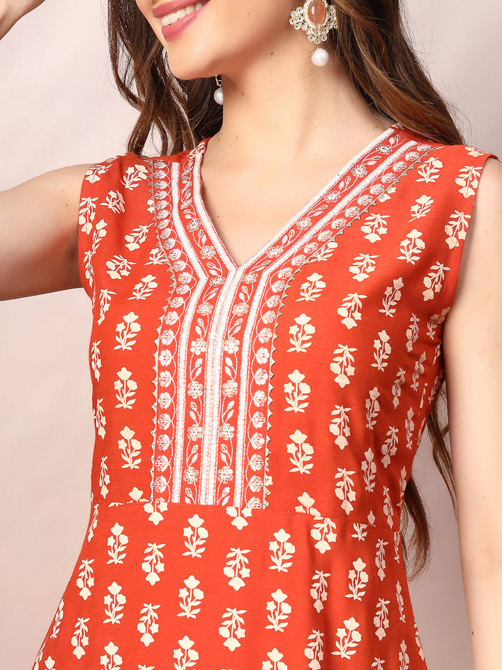 Rust-Rayon-Printed-Embroidered-A-Line-3-Piece-Kurta-Set