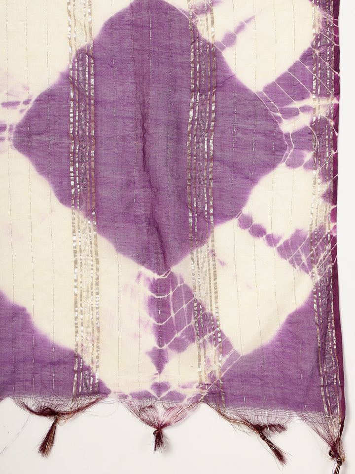 Violet-Rayon-Khari-Printed-A-Line-Kurta-&-Dupatta-Only