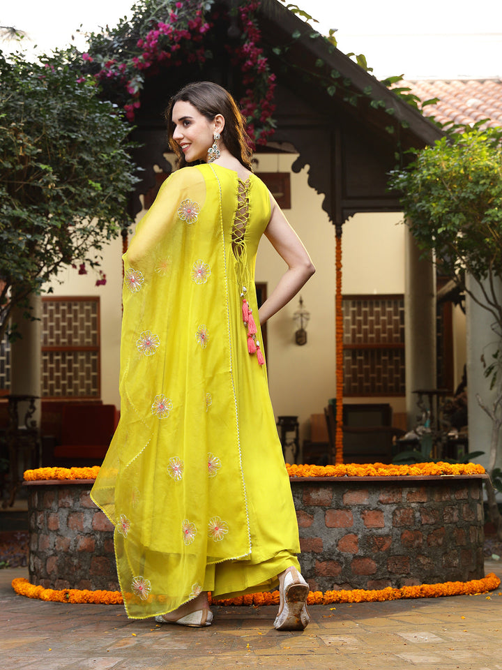 Corn-Yellow-Rayon-Embellished-Flared-3-Piece-Kurta-Set