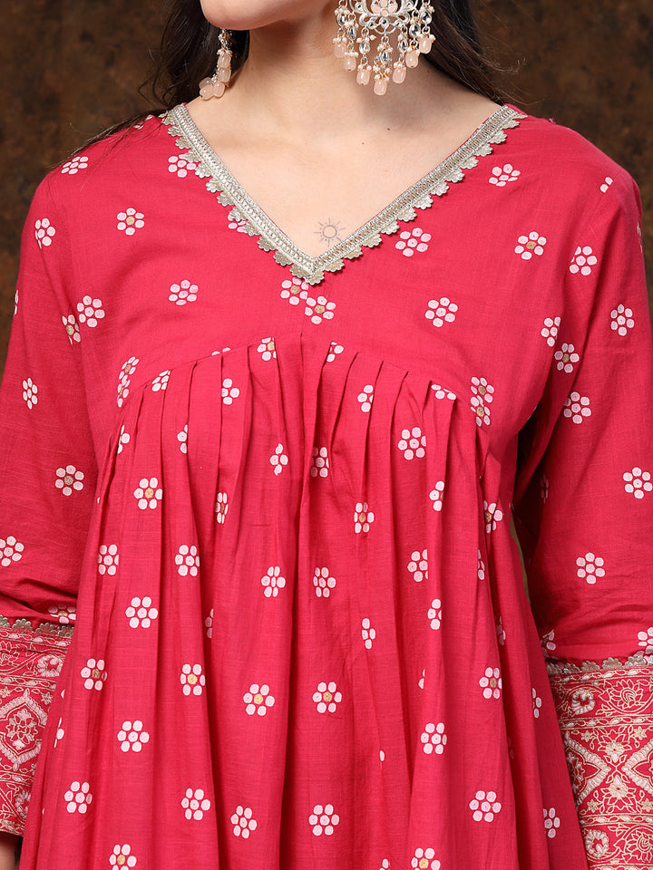 Pink-Cotton-Heavy-Embroidered-3-Piece-Kurta-Set