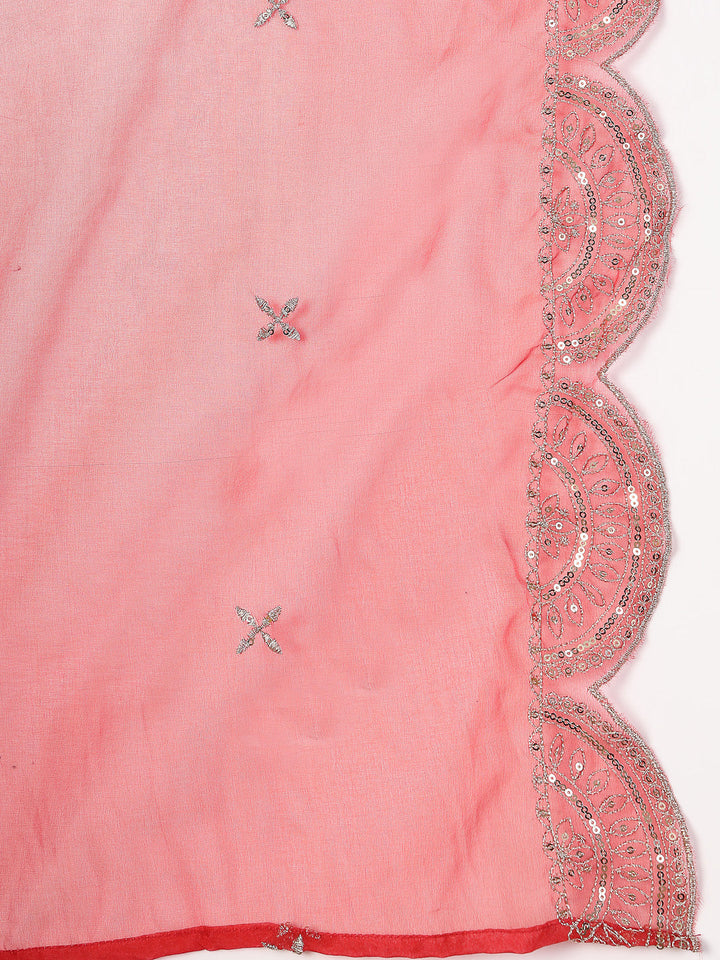 Red-Rayon-Solid-Tiered-3-Piece-Kurta-Set