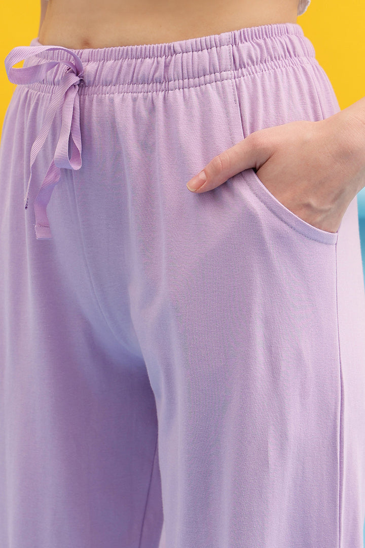Lavender-Cotton-Printed-Oversized-Tee-&-Pyjama-Set