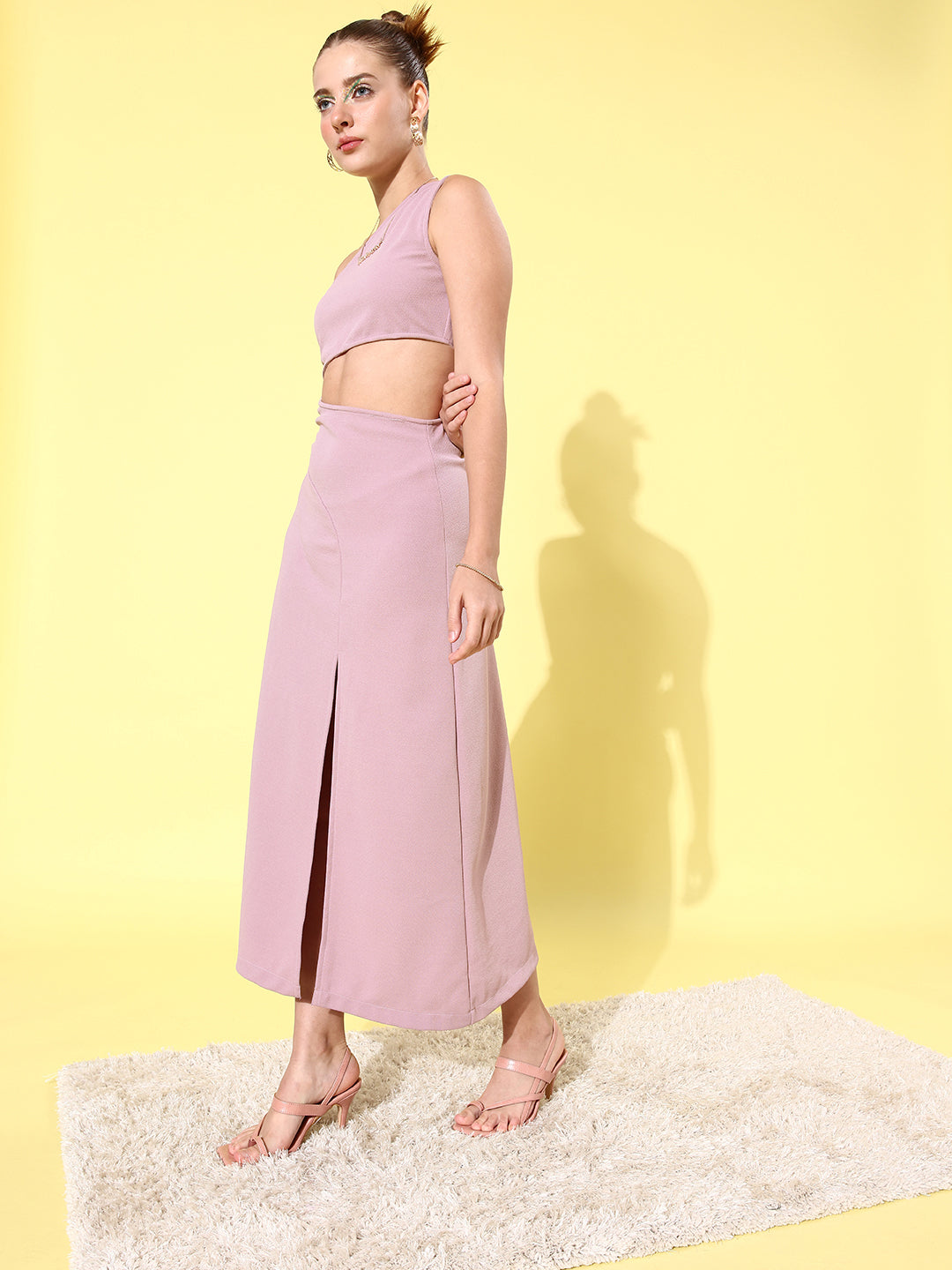 Lavender-Polyester-Lycra-Cut-Out-One-Shoulder-Maxi-Dress