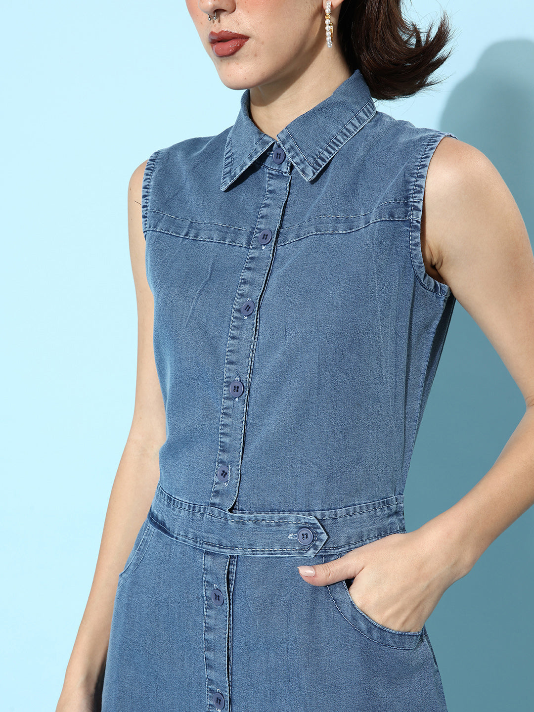 Light-Blue-Denim-Dress-With-Front-Button-Detail
