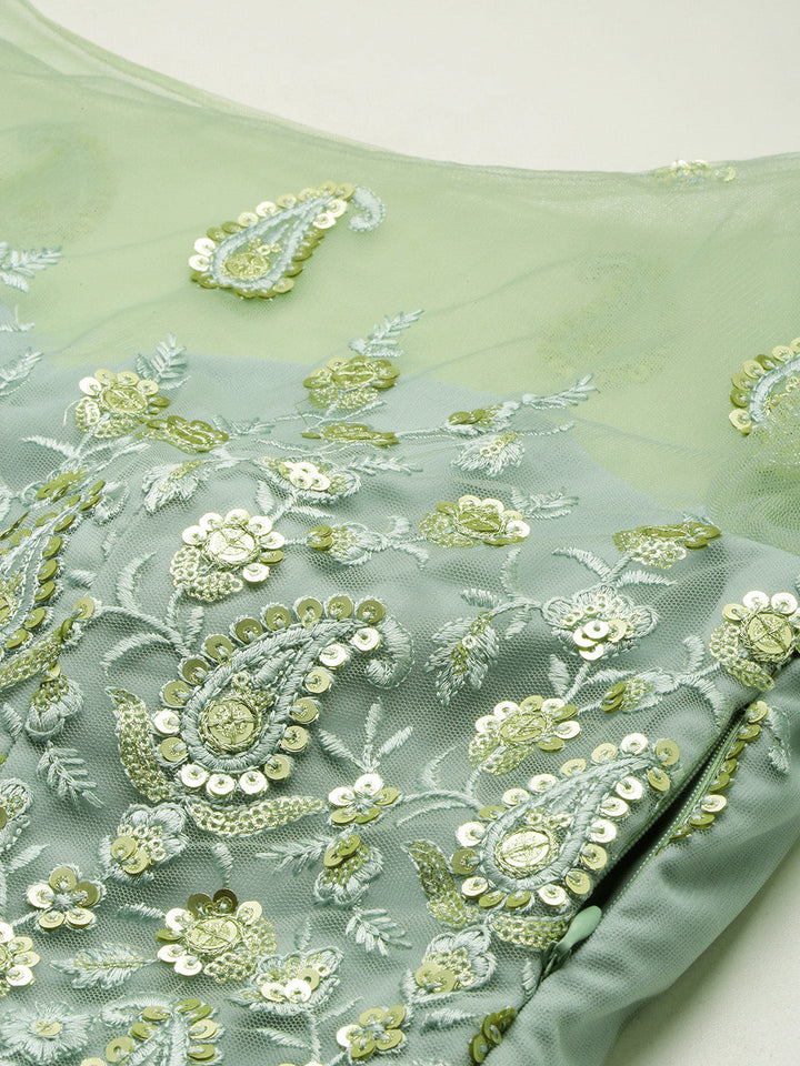 Light-Blue-Embroidered-&-Green-Layered-Gown
