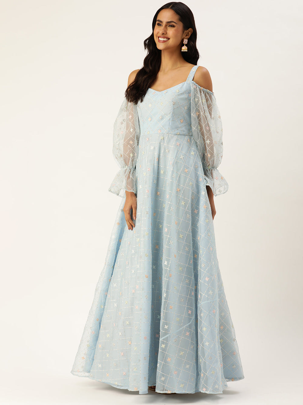 Light-Blue-Organza-Strap-Neck-Embroidered-Gown