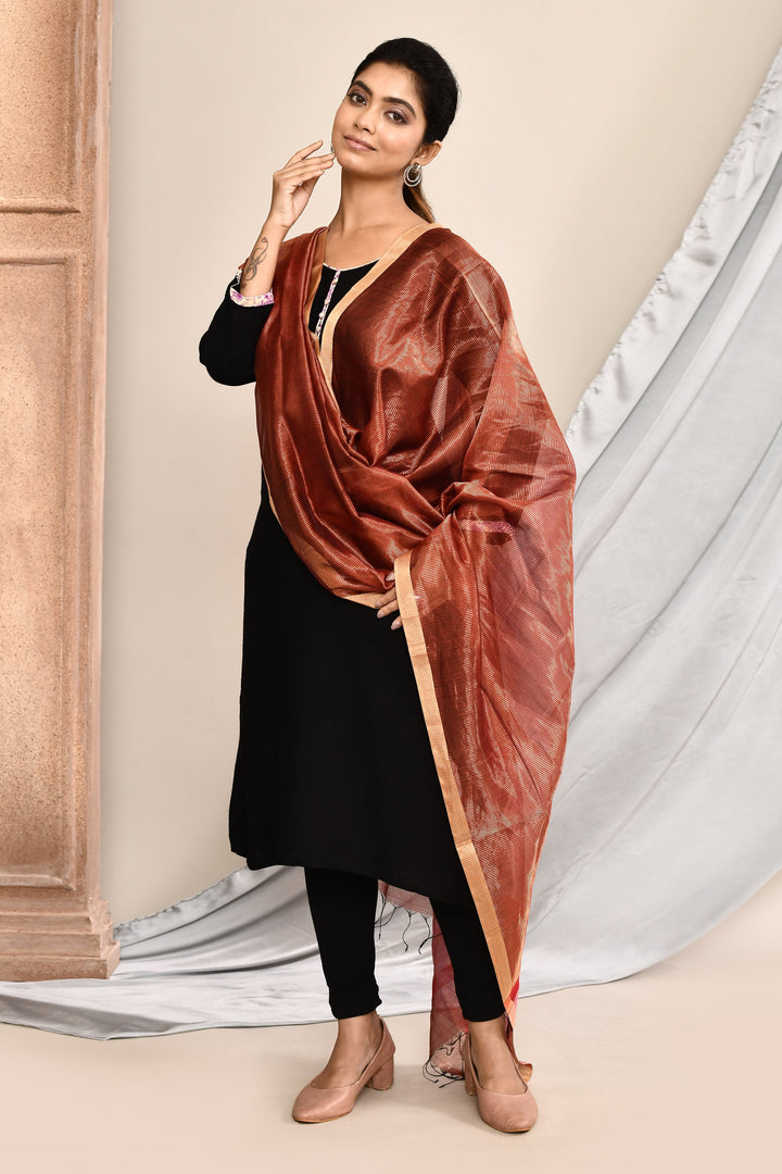 ZERESOUQ-Light-Red-Maheshwari-Dupatta