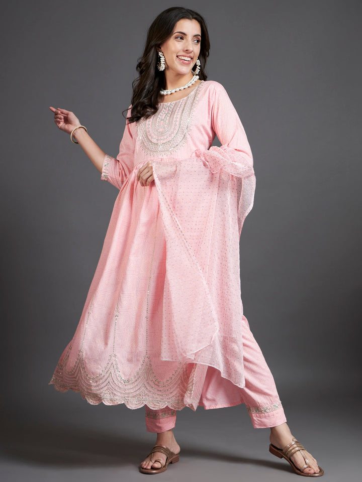 Pink-Silk-Blend-Khari-Printed-3-Piece-Kurta-Set