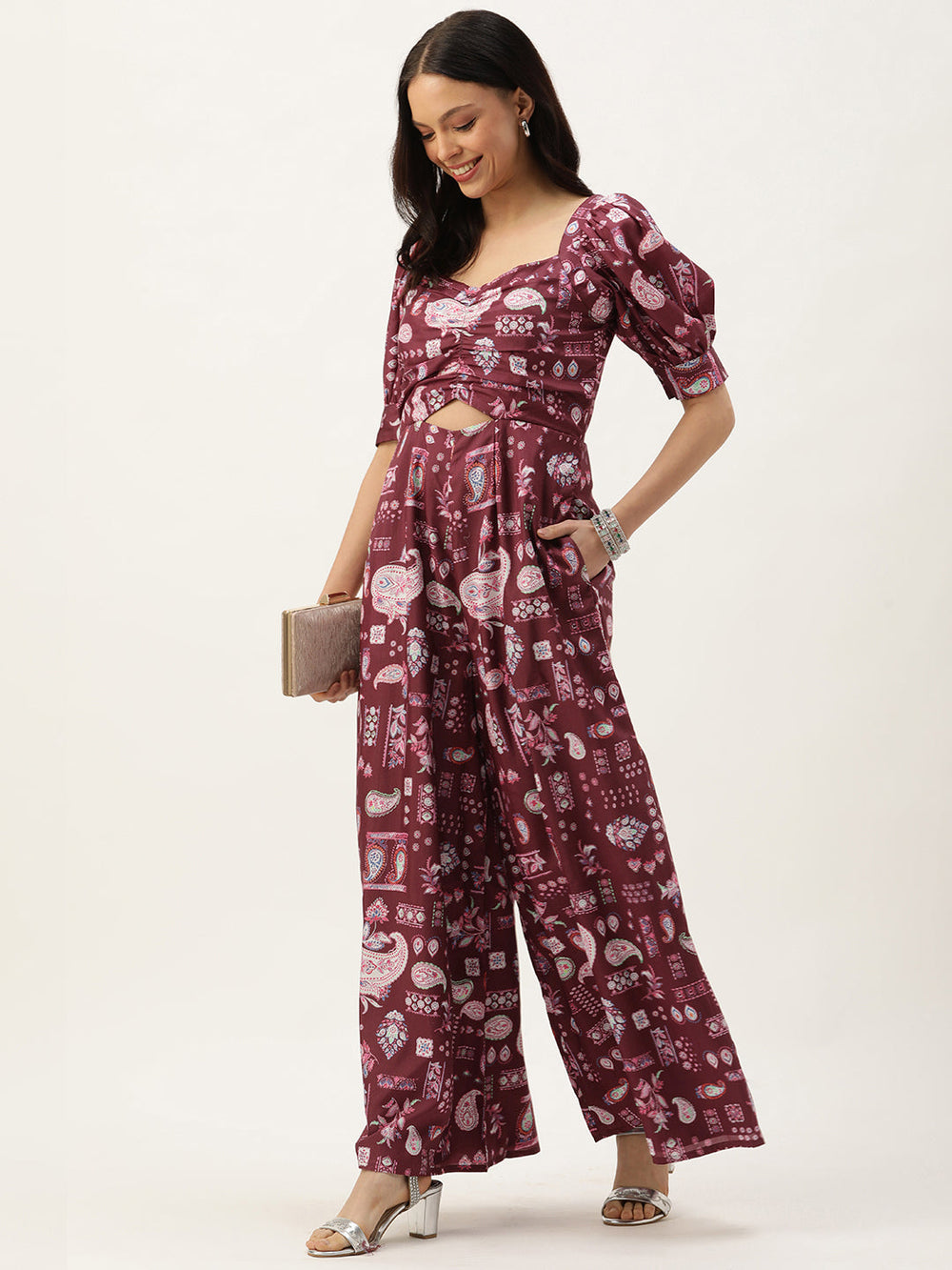 Maroon-Chinon-Digital-Printed-Ankle-Length-Jumpsuits