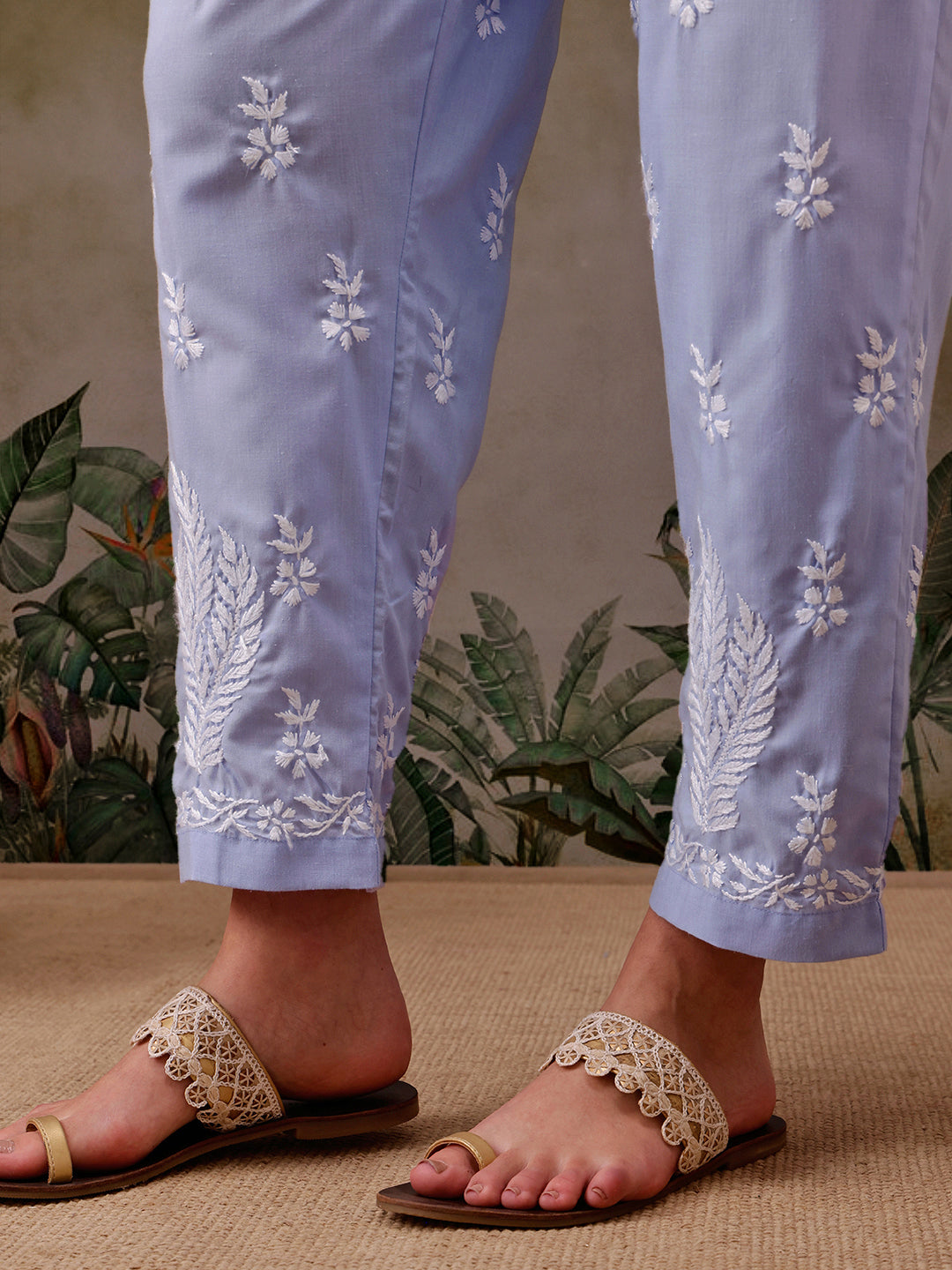 Mauve-&-White-Cotton-Lucknowi-Chikankari-2-Piece-Kurta-Set