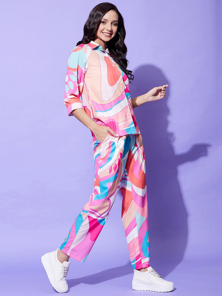 Multi-Color-Polyester-Printed-Co-Ord-Set
