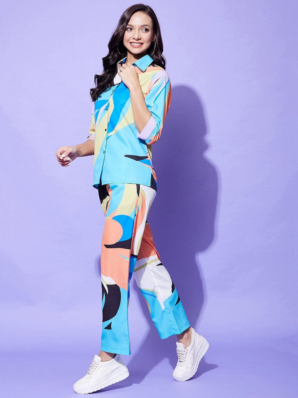 Multi-Colored-Polyester-Printed-Co-Ord-Set