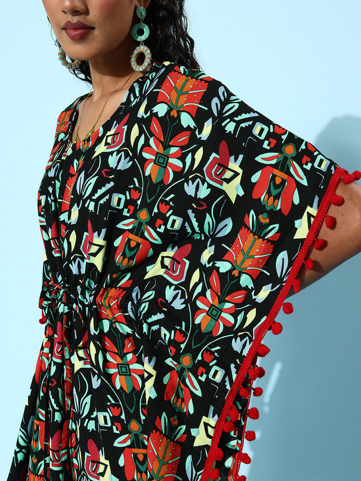 Multi-Coloured-Polyester-Printed-Kaftan-Dress