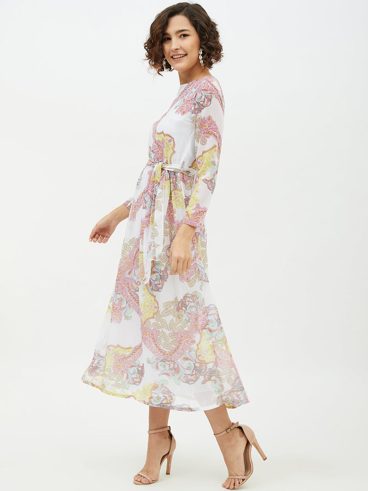 Multi-Coloured-Polyester-Printed-Long-Dress