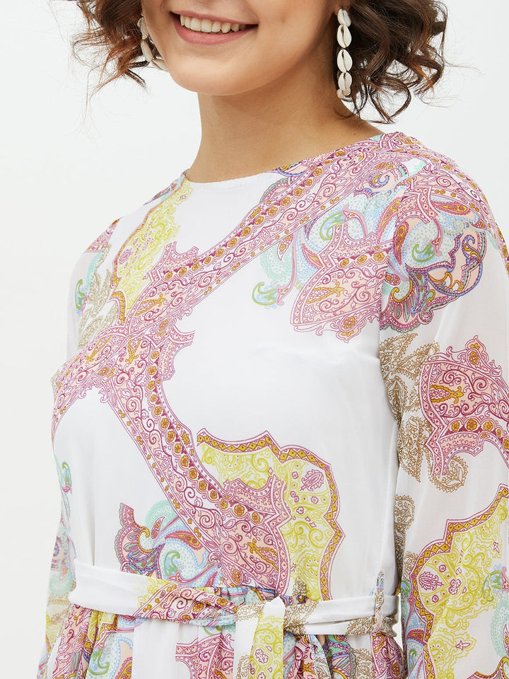 Multi-Coloured-Polyester-Printed-Long-Dress