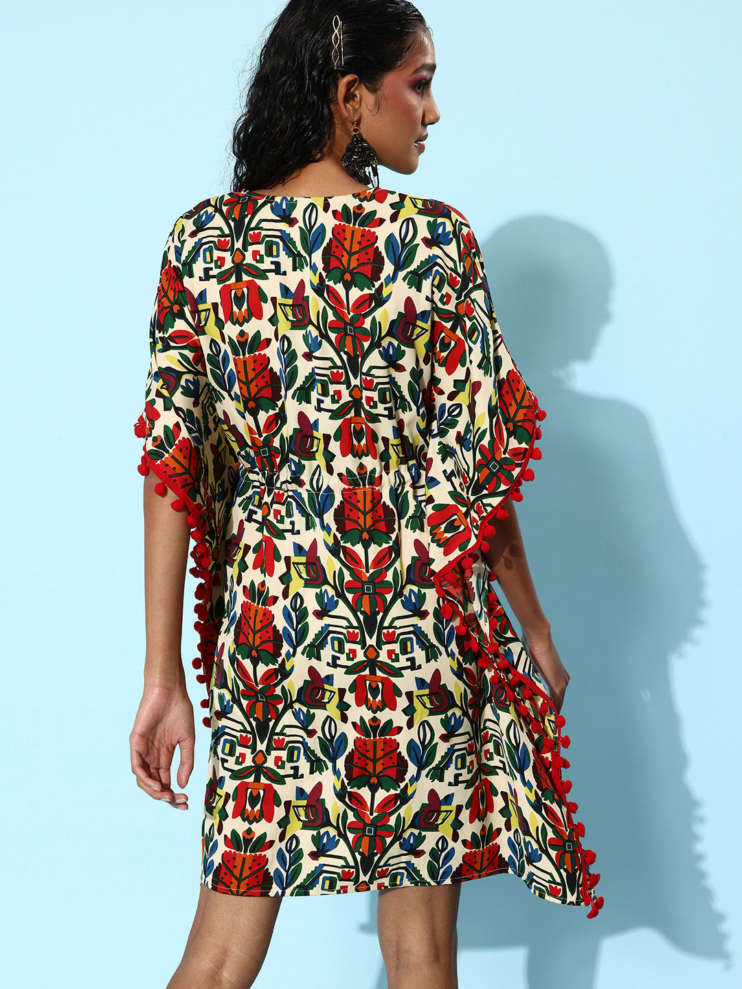 Multi-Polyester-Moss-Polyester-Printed-Kaftan-Dress
