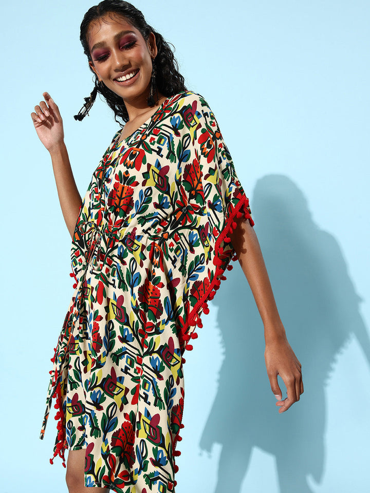 Multi-Polyester-Moss-Polyester-Printed-Kaftan-Dress