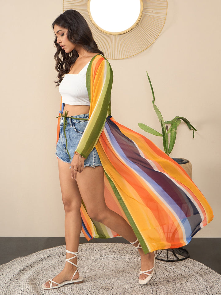 Multicolor-Polyester-Crepe-Bright-Rainbow-Printed-Shrug