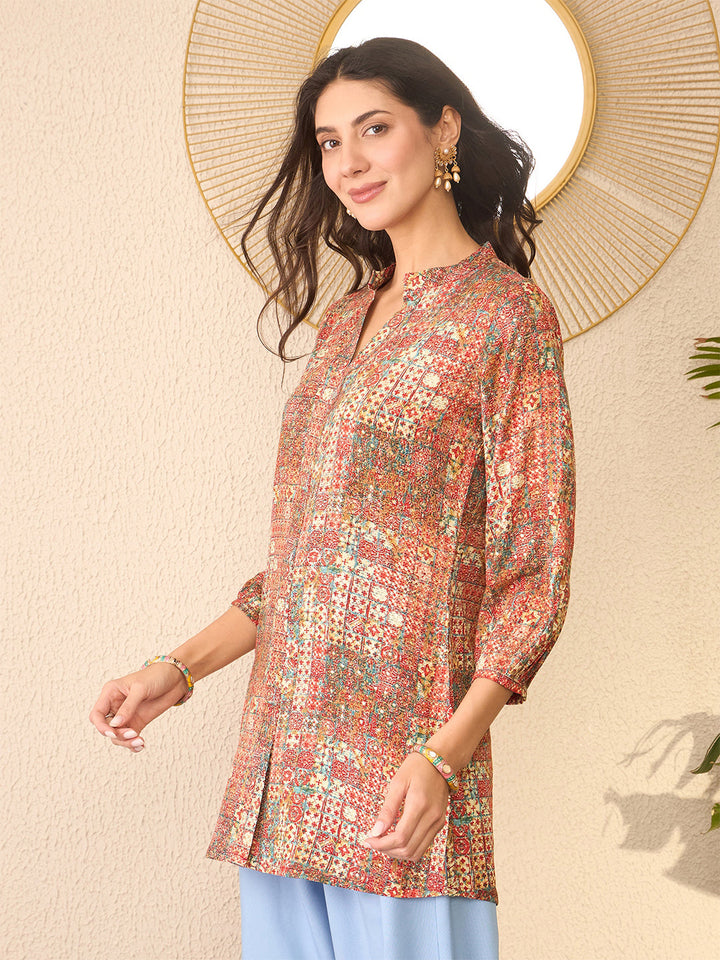 Multicolor-Rayon-Blend-Abstract-Printed-Tunic-Only