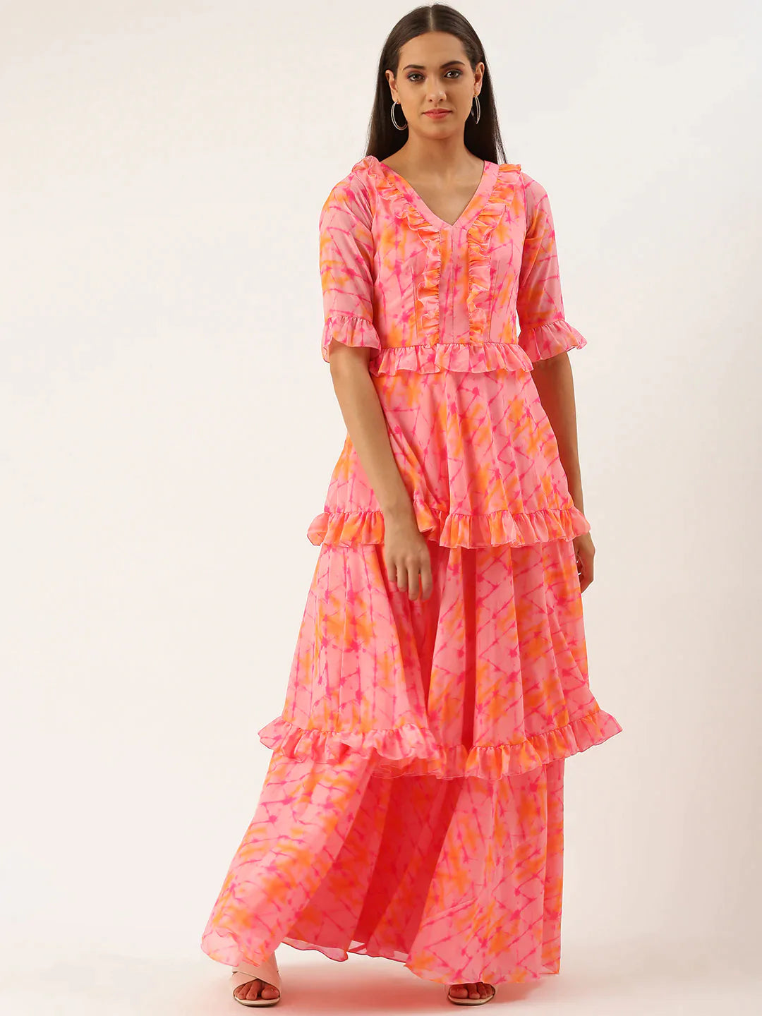 Multicolored-Digital-Print-Georgette-Gown