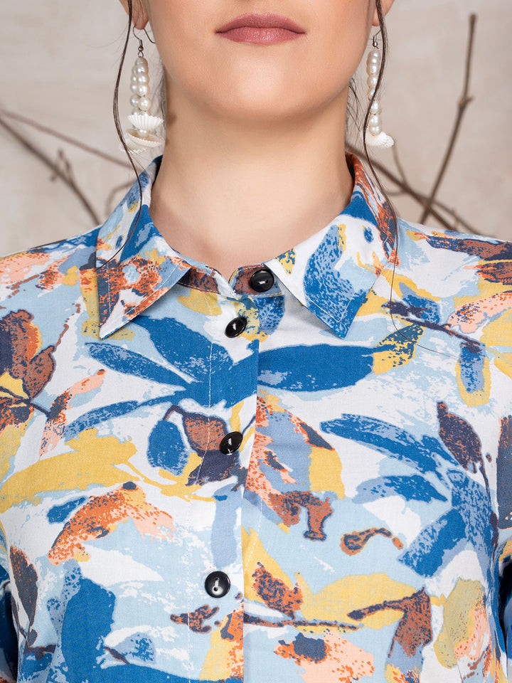 Multicolored Rayon Floral Printed 2-Piece Kurta Set