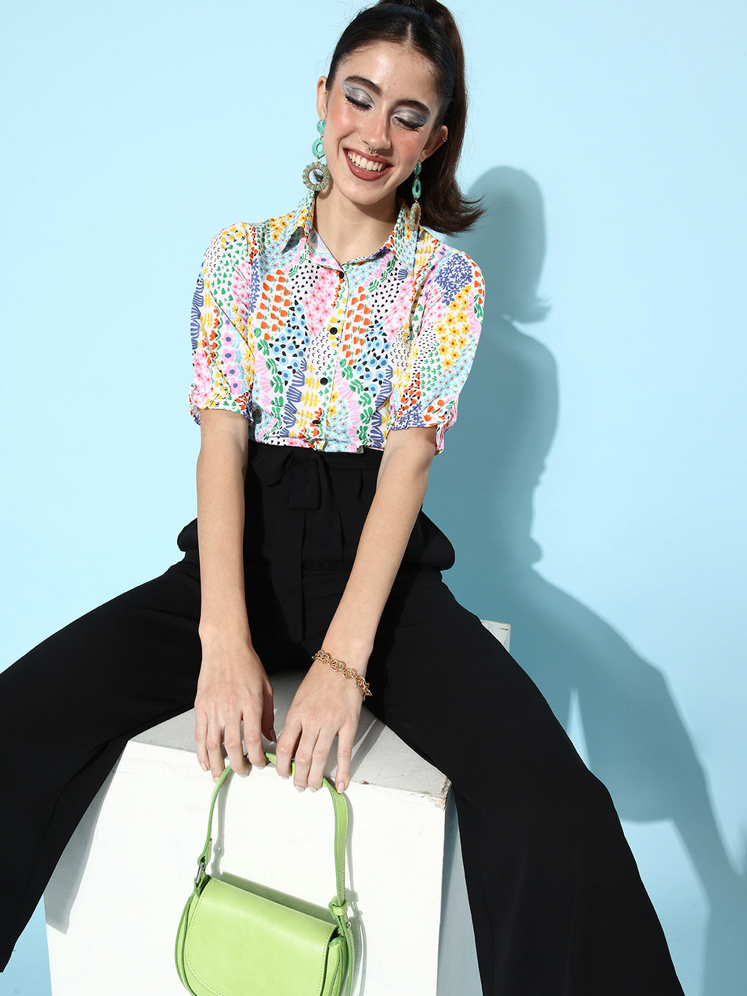 Multicolored-&-Black-Polyester-Printed-Jumpsuit