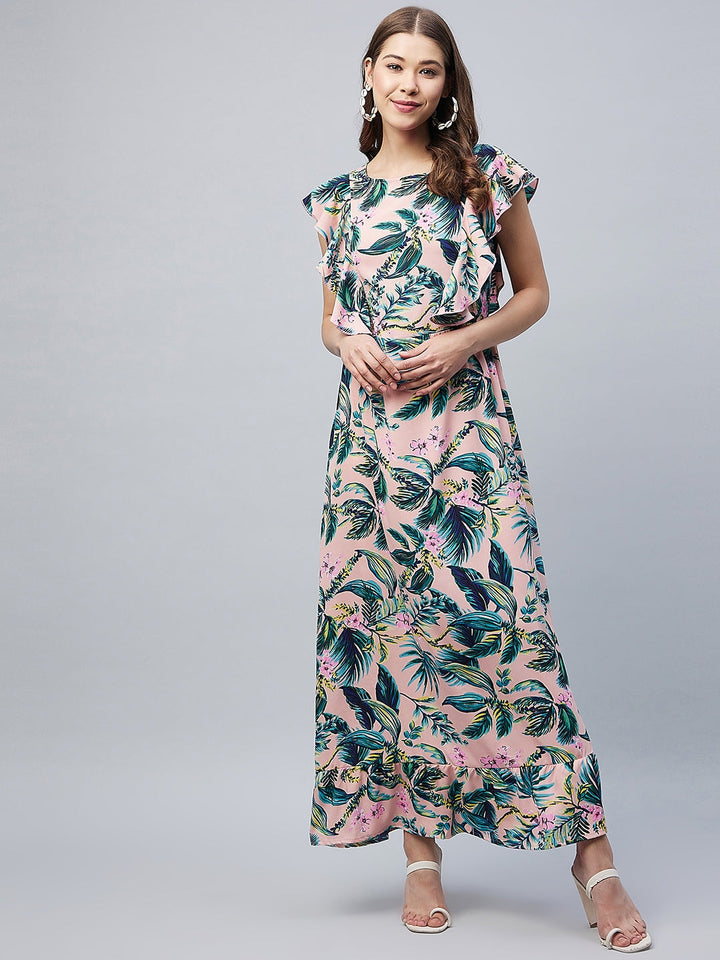 Multicolour-Poly-Crepe-Floral-Maxi-Dress-With-Flutter-Sleeves