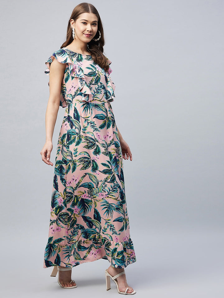 Multicolour-Poly-Crepe-Floral-Maxi-Dress-With-Flutter-Sleeves