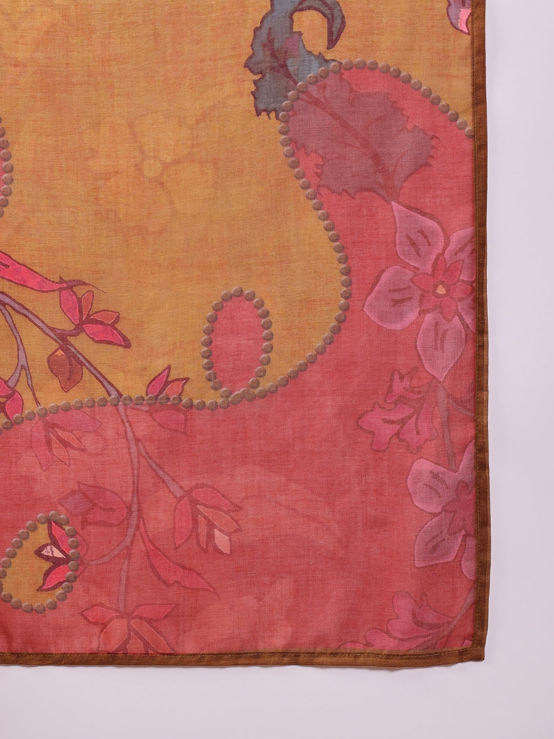ZERESOUQ-Mustard-Silk-Blend-Floral-Printed-3-Piece-Kurta-Set