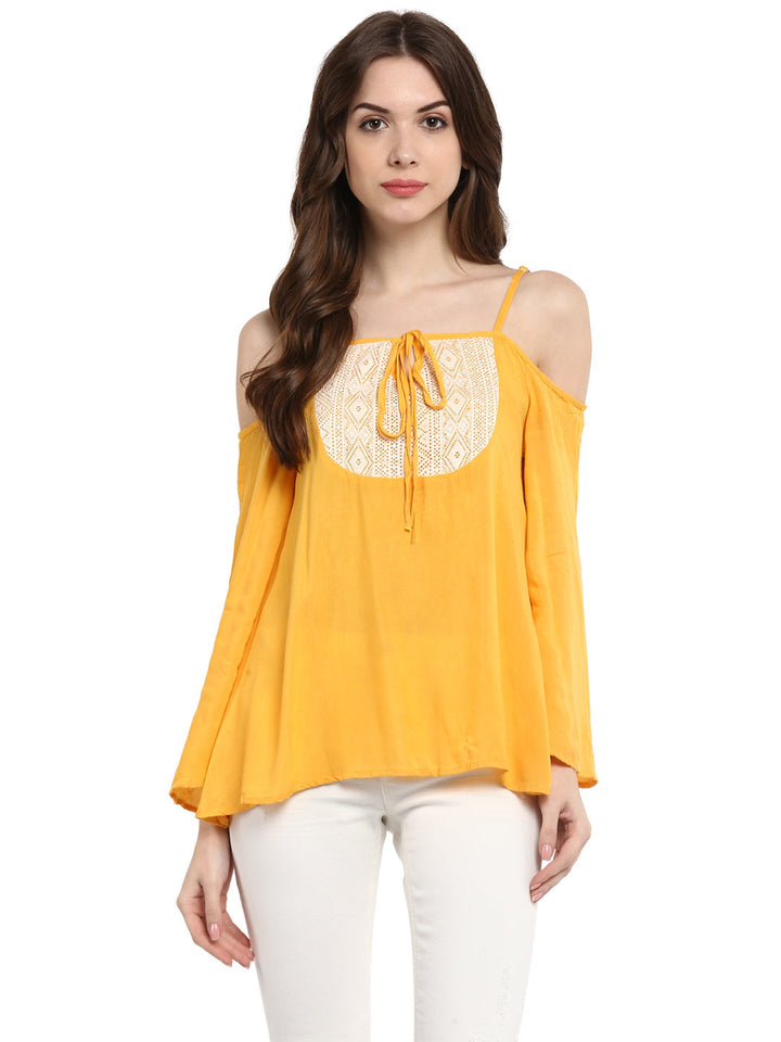 Mustard-Yellow-Rayon-Cold-Shoulder-Top