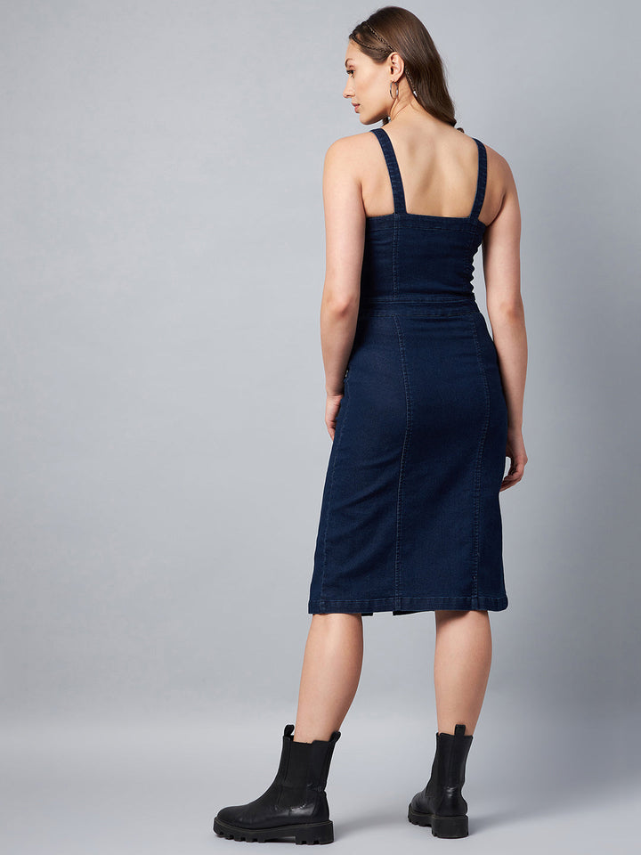 Navy-Blue-Denim-Lycra-Fitted-Dress