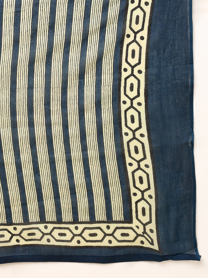 ZERESOUQ-Navy-Blue-Rayon-Blend-Floral-Embroidered-3-Piece-Kurta-Set