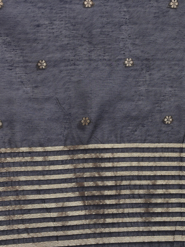 ZERESOUQ-Navy-Blue-Silk-Blend-Solid-Embroidered-3-Piece-Kurta-Set