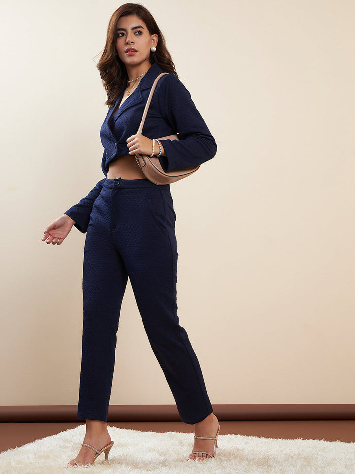 Navy-Blue-Polyester-Jacquard-Crop-Blazer-Co-Ord-Set