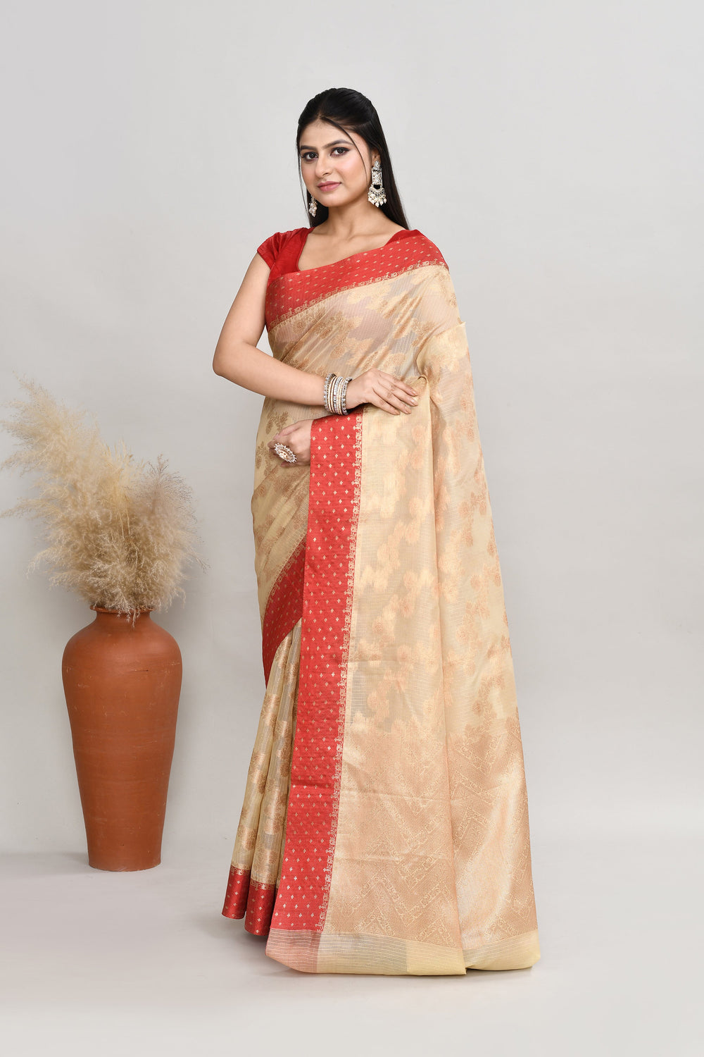 Off-White-Kota-Silk-Banarasi-Zari-Work-Saree