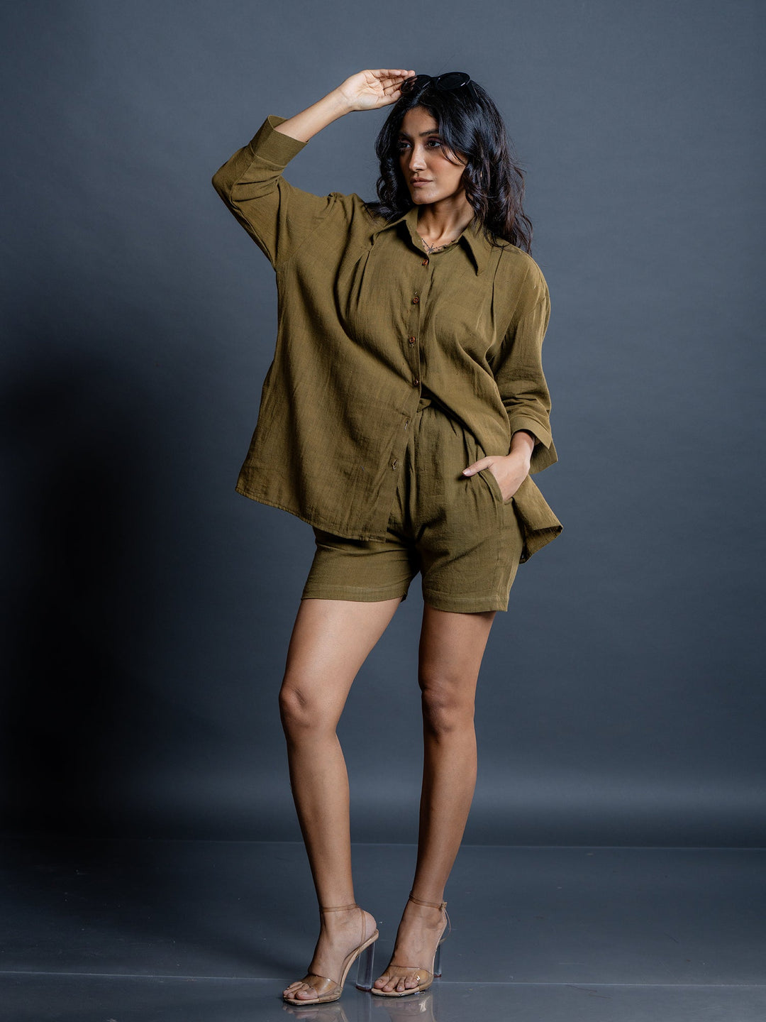 Olive-Green-Pure-Cotton-Shirt