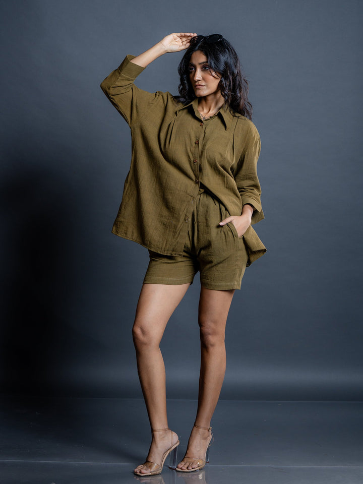 Olive-Green-Pure-Cotton-Shirt