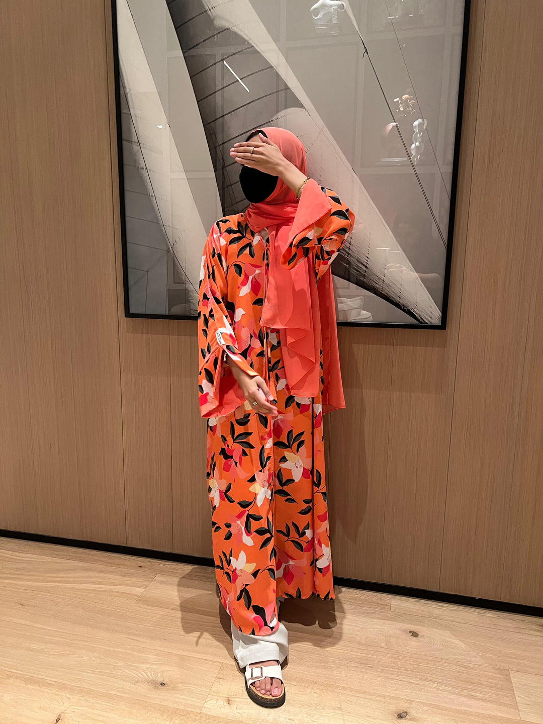 Orange-Georgette-Pumpkin-Hues-Kimono-&-Sheila-Set