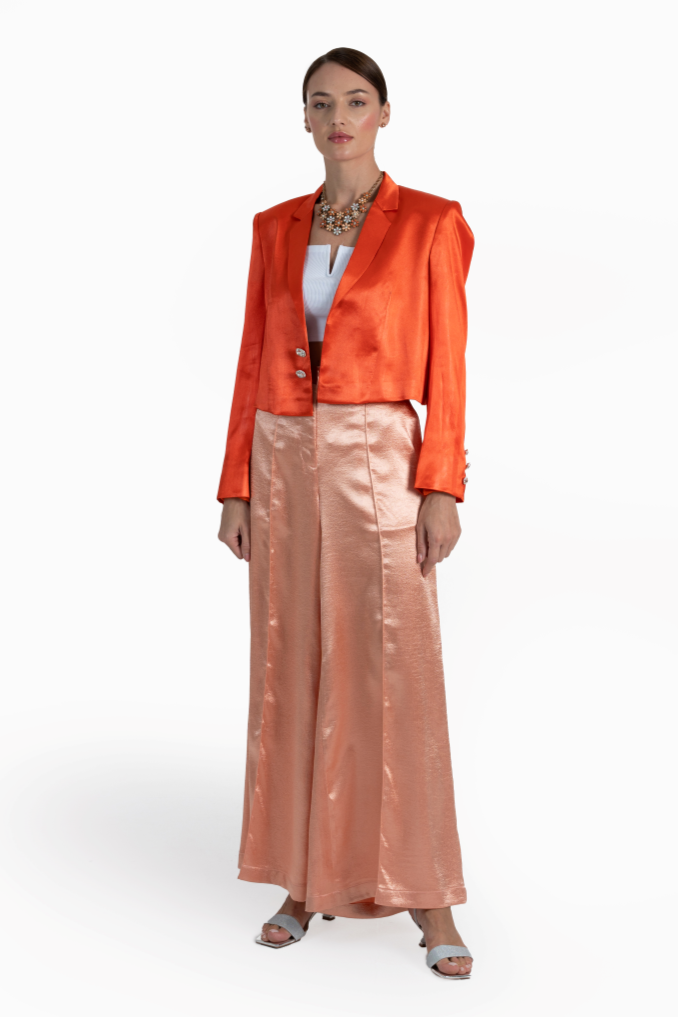Orange Satin Crepe Kyra