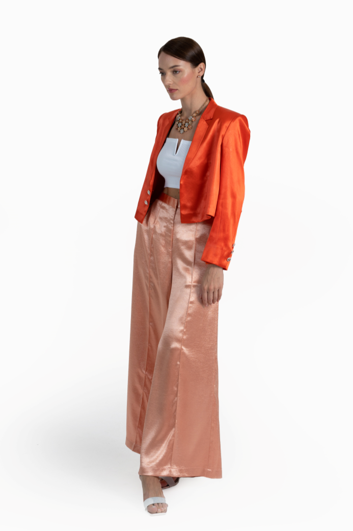 Orange Satin Crepe Kyra