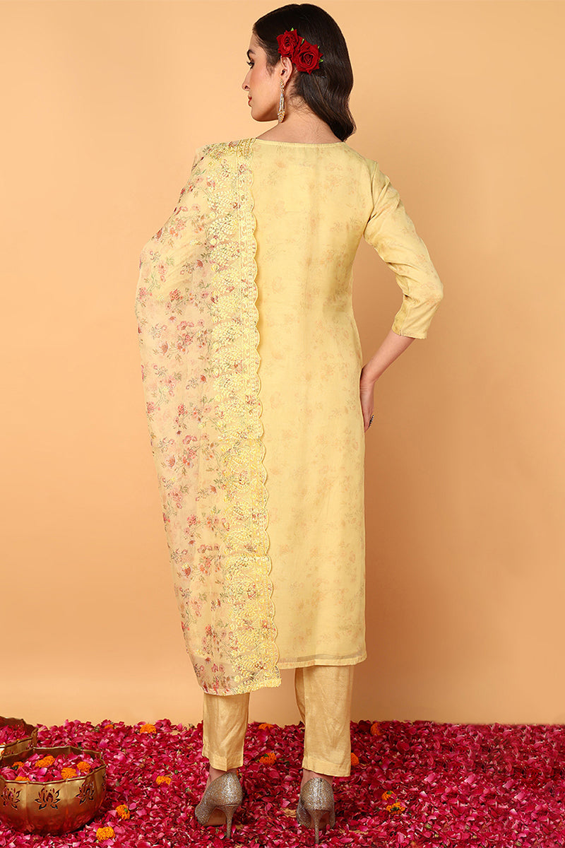ZERESOUQ-Yellow-Organza-Floral-Embroidered-Straight-3-Piece-Kurta-Set