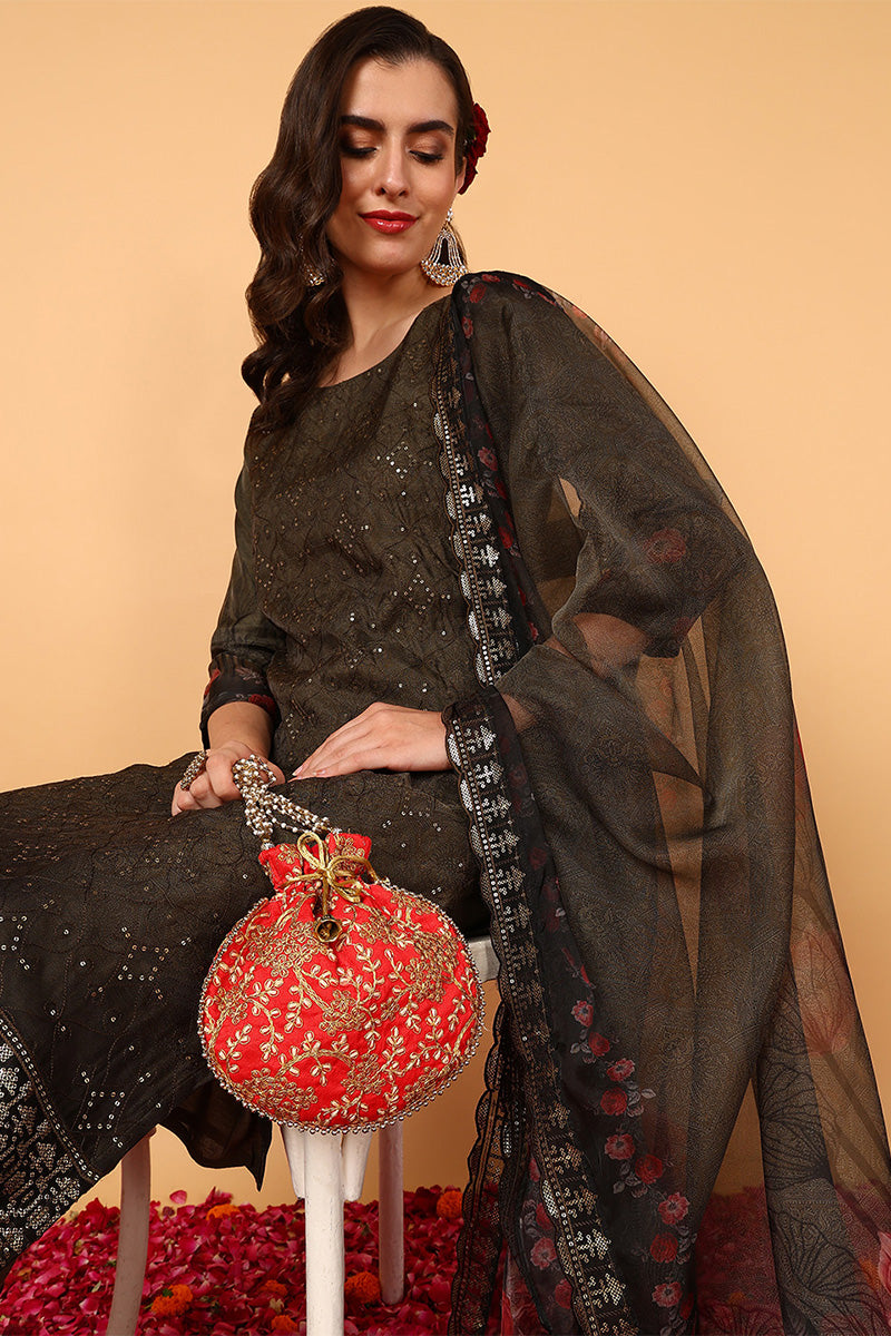 ZERESOUQ-Green-Organza-Floral-Embroidered-Straight-3-Piece-Kurta-Set