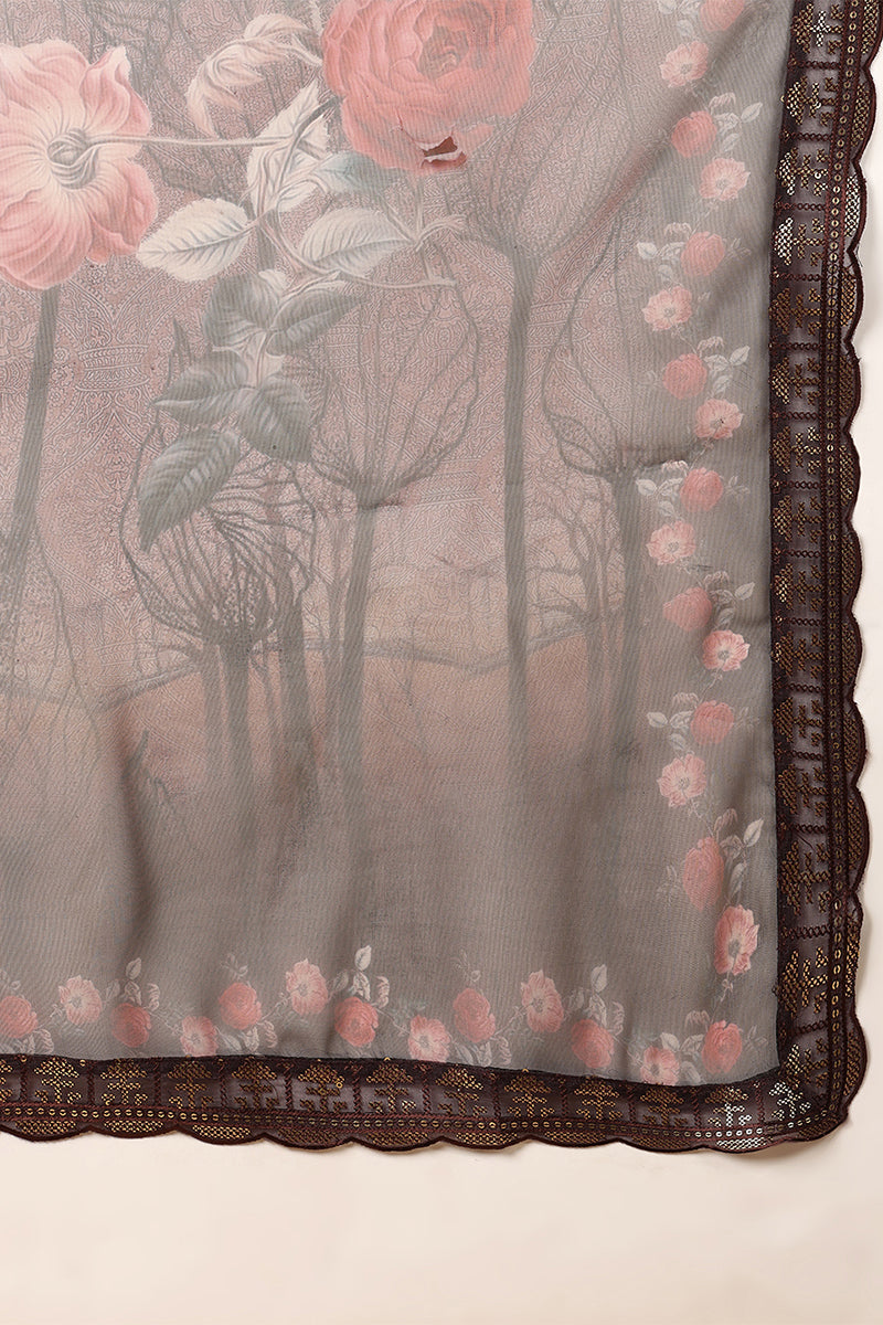 ZERESOUQ-Brown-Organza-Ethnic-Motifs-Embroidered-3-Piece-Kurta-Set