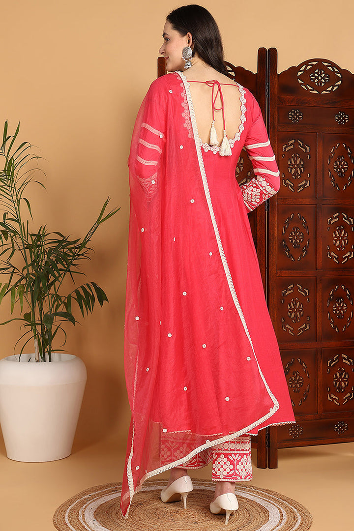 ZERESOUQ-Pink-Silk-Blend-Solid-Embroidered-Anarkali-Set
