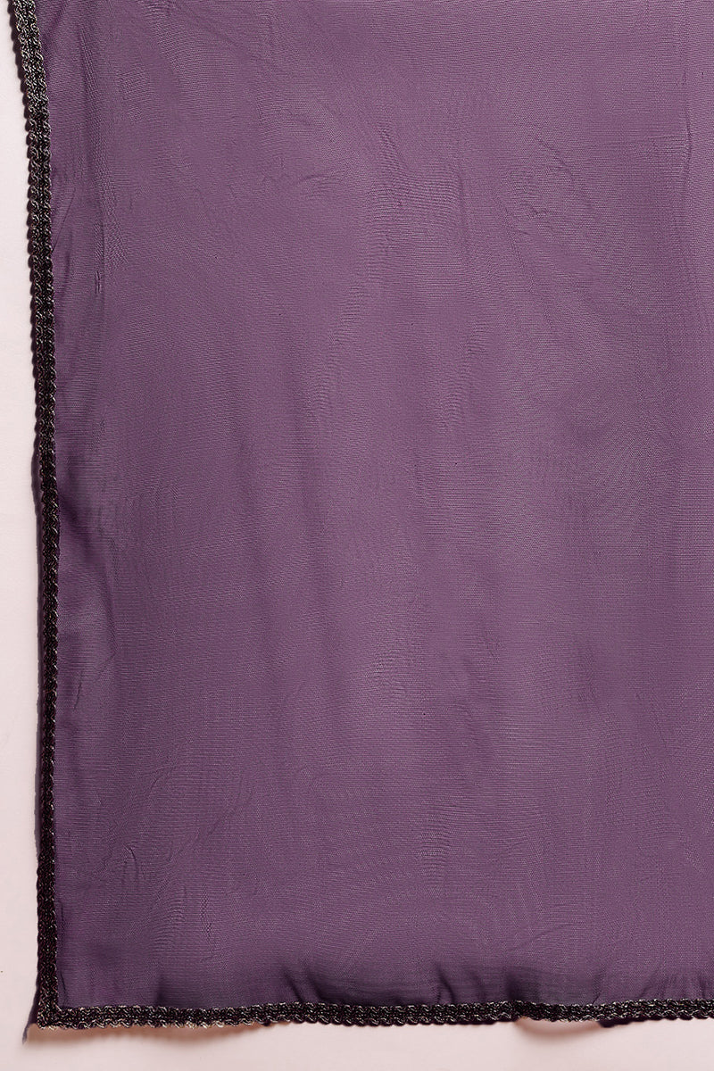 ZERESOUQ-Purple-Silk-Blend-Woven-Design-Flared-Empire-3-Piece-Kurta-Set