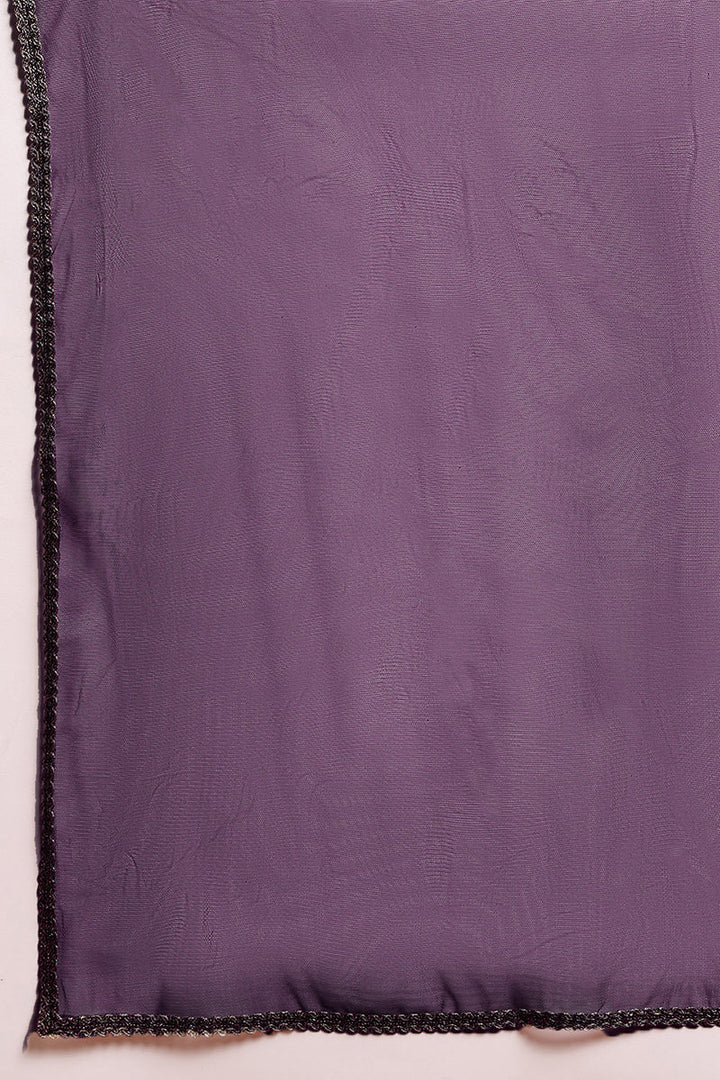 ZERESOUQ-Purple-Silk-Blend-Woven-Design-Flared-Empire-3-Piece-Kurta-Set