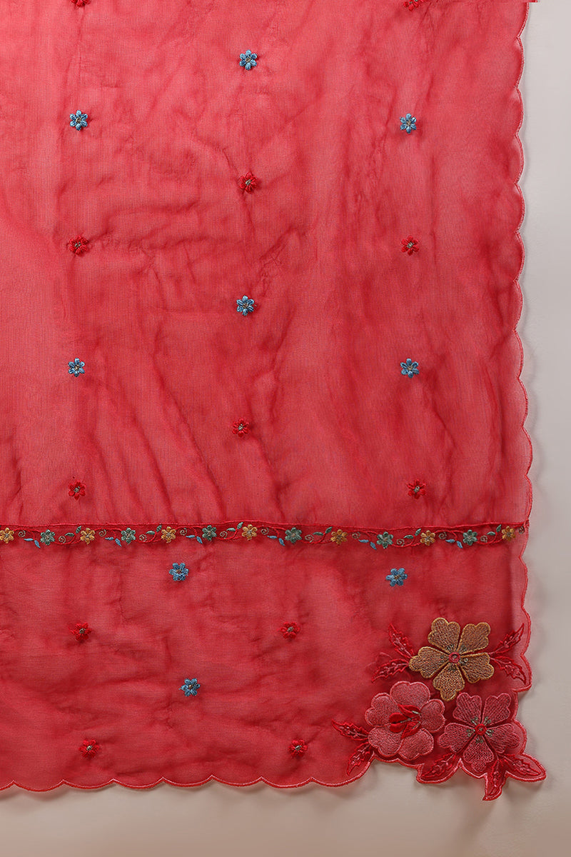 ZERESOUQ-Red-Silk-Blend-Solid-Embroidered-Straight-3-Piece-Kurta-Set