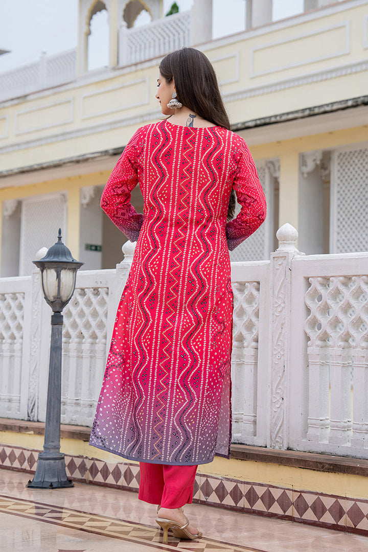 Red-Embroidered-Solid-Rayon-Blend-Straight-Kurta-Set